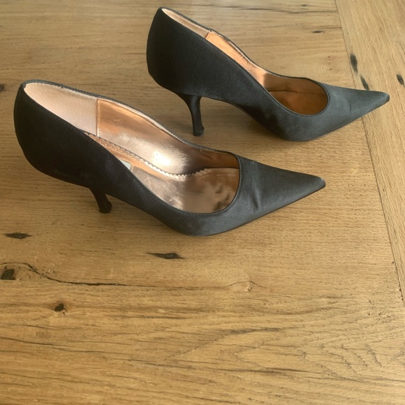 Steve Madden Dazed Black Pointy Heel Pumps Women's 8 1/2 Fabric Leather Prelov - Picture 5 of 8